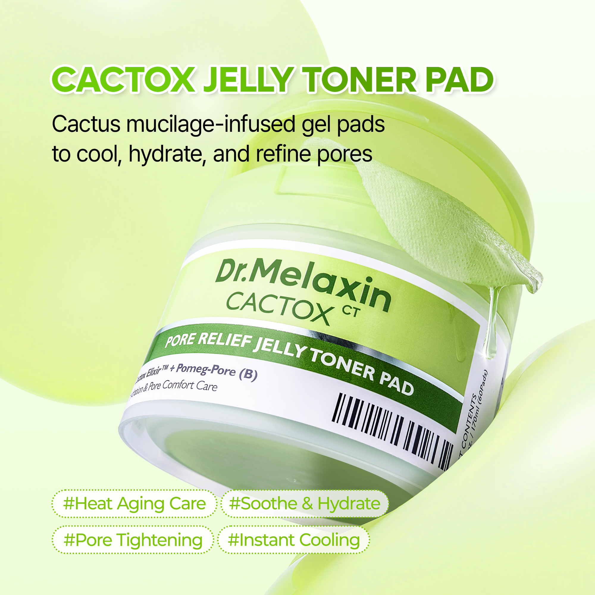 Cactox Pore Relief Jelly Toner 60 Pads - image 2